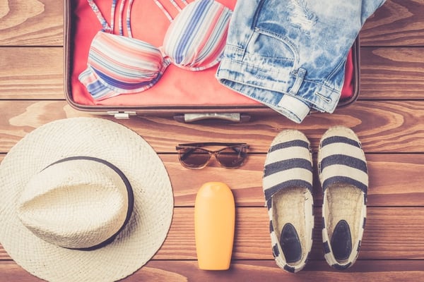 Bag with Beach Accessories and Clothes