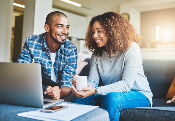 Young couple researching home rennovation