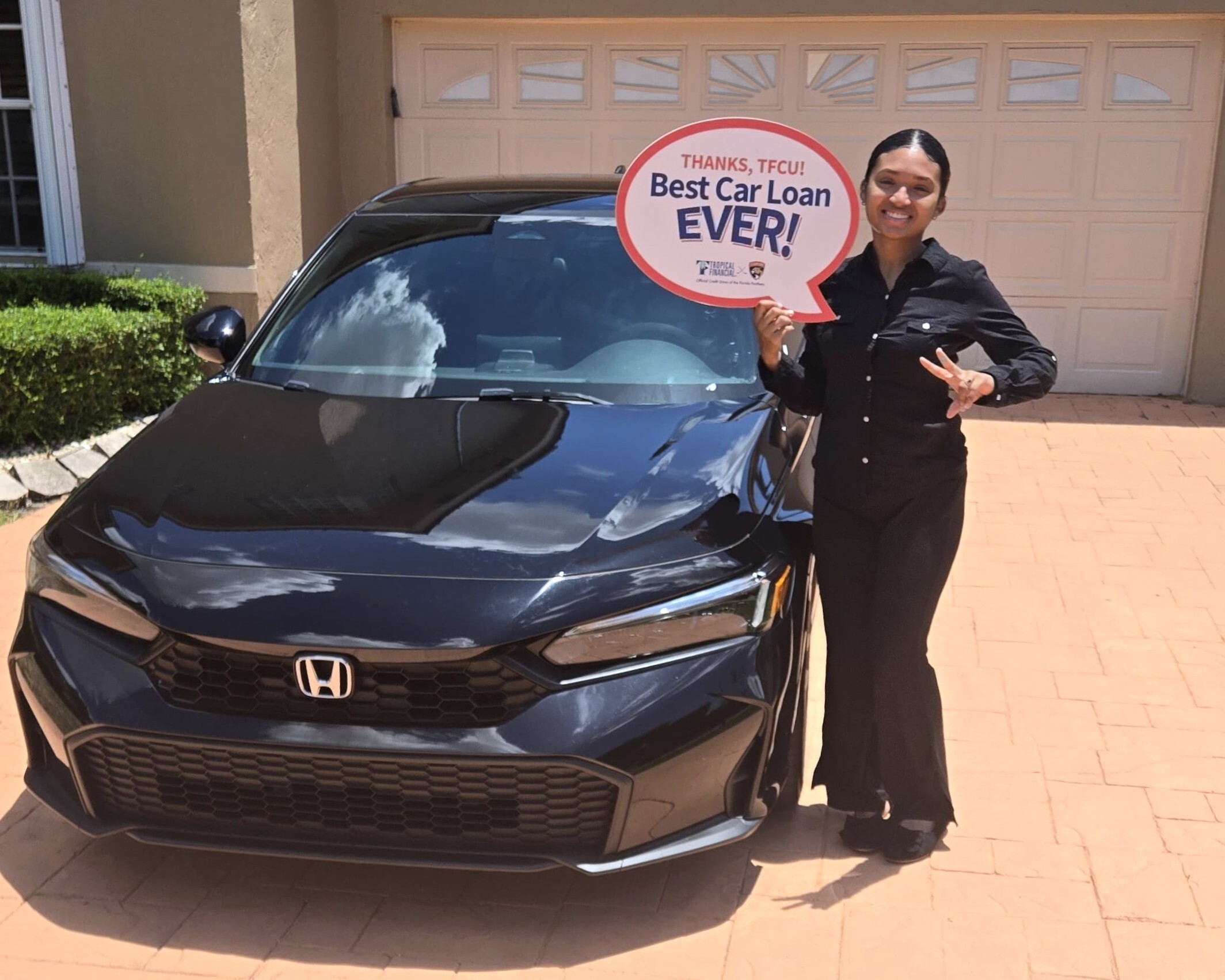 happy member buying car