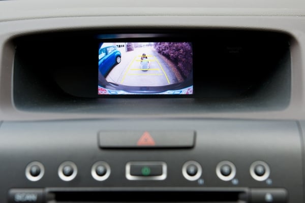 car backup camera display on dashboard