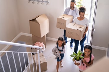 multiracial family moving