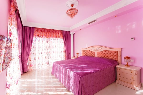 obnoxious pink girls bedroom