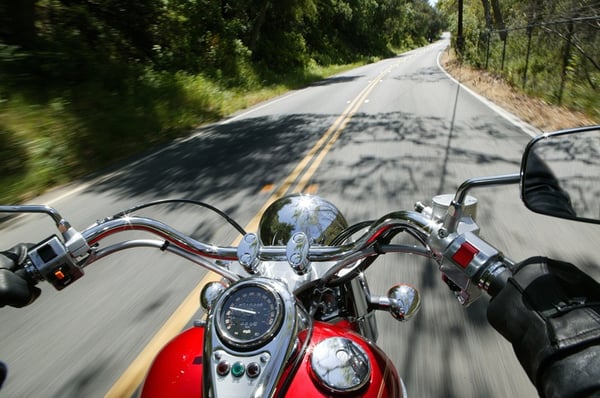 red motorcycle from rider point of view