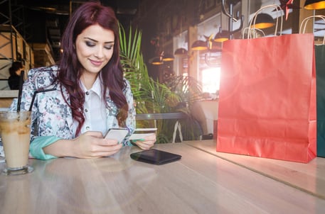 young hispanic girl with red hair in coffee shop in miami