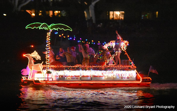 Decorated boat for the holiday season